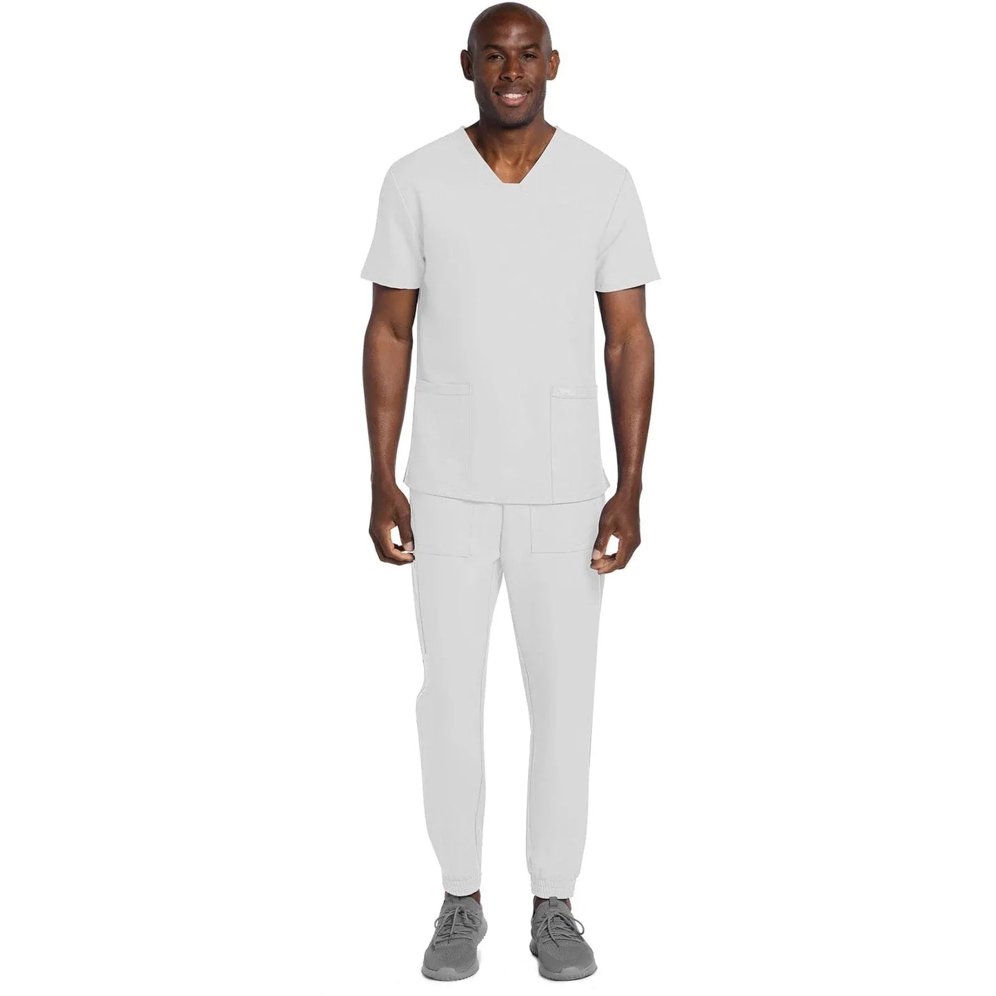 Cherokee Scrubs Top Cherokee Originals Ultra CK784A Mens Elevation 2-Pocket Mens Scrubs Top White