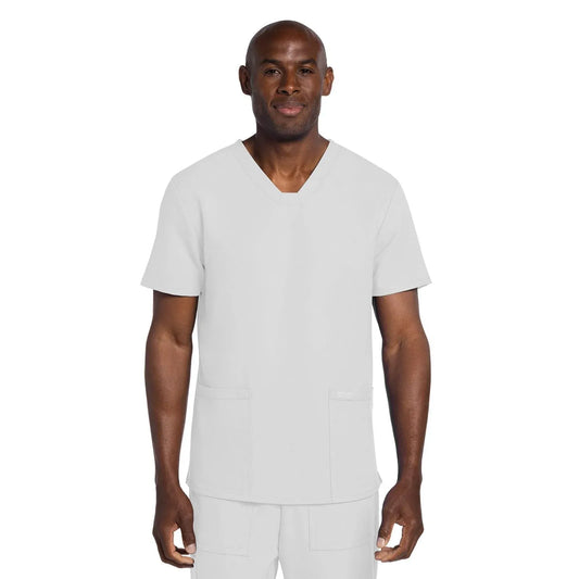 Cherokee Scrubs Top M Cherokee Originals Ultra CK784A Mens Elevation 2-Pocket Mens Scrubs Top White