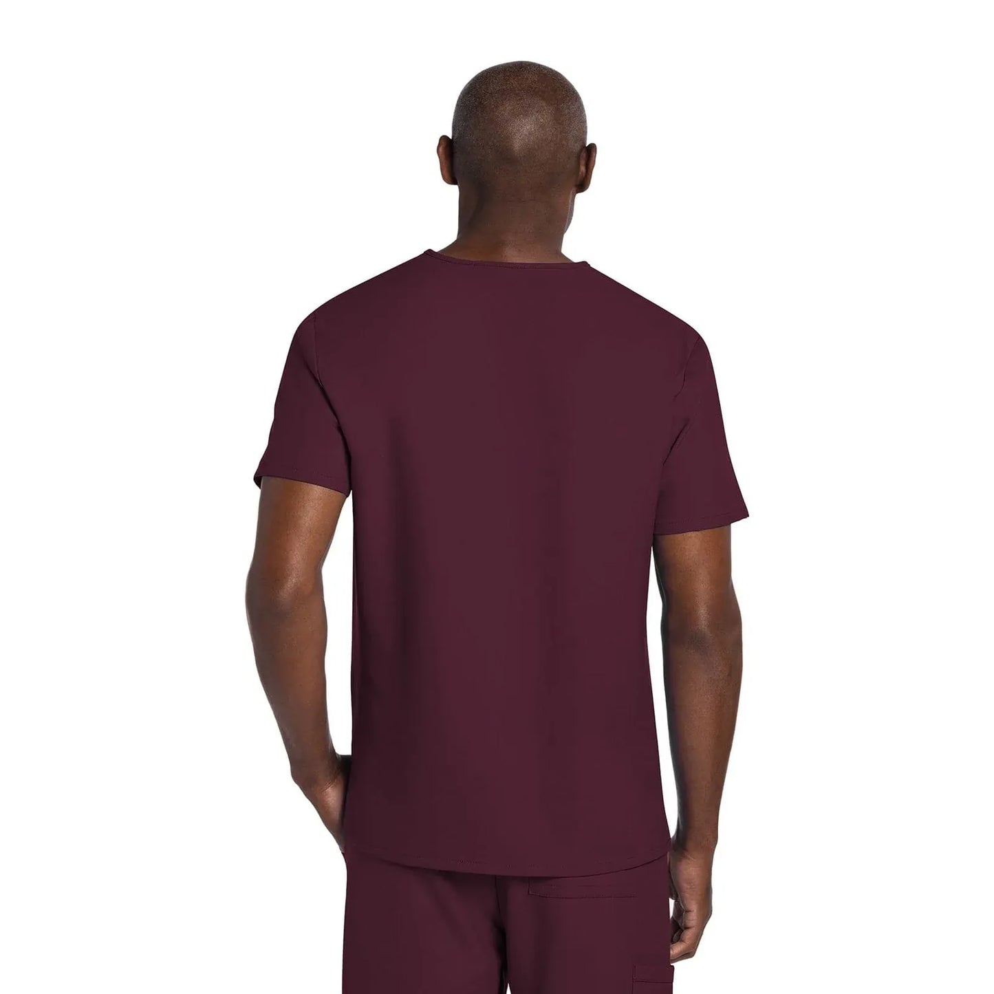 Cherokee Scrubs Top Cherokee Originals Ultra CK784A Mens Elevation 2-Pocket Mens Scrubs Top Wine