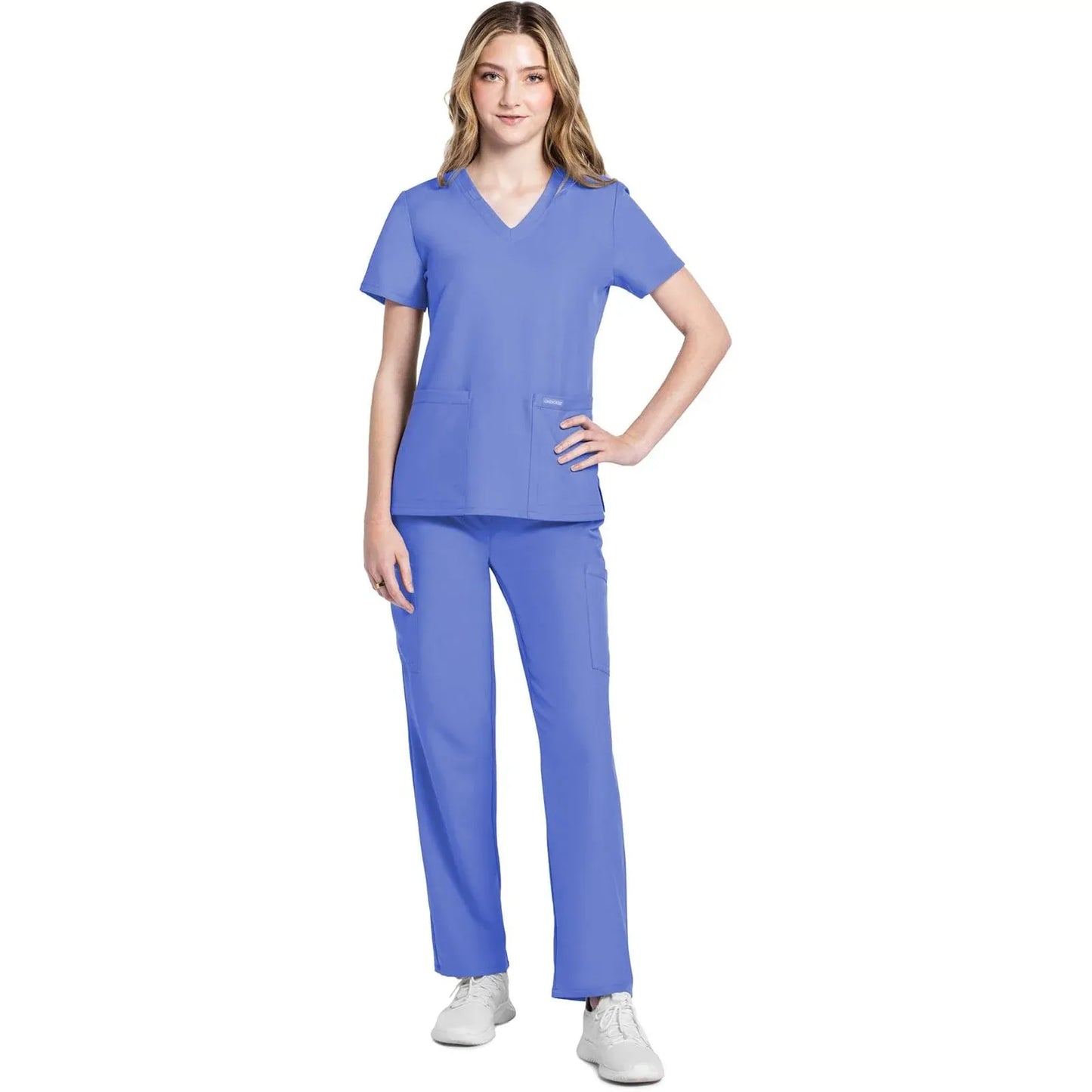 Cherokee Originals Ultra CK953A City V-Neck Scrubs Top Women Ciel Blue