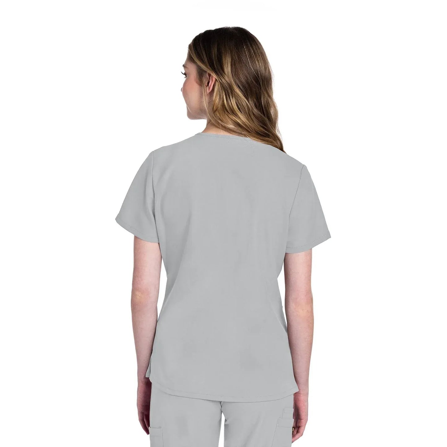 Cherokee Originals Ultra CK953A City V-Neck Scrubs Top Women Grey