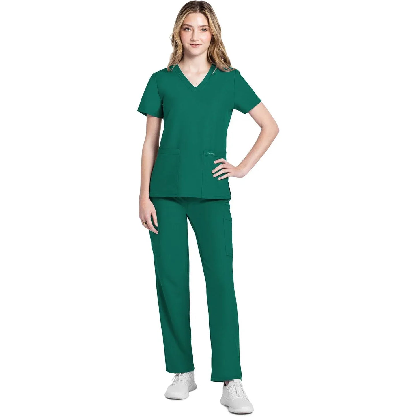 Cherokee Originals Ultra CK953A City V-Neck Scrubs Top Women Hunter Green