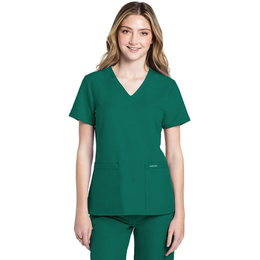 Cherokee Originals Ultra CK953A City V-Neck Scrubs Top Women Hunter Green