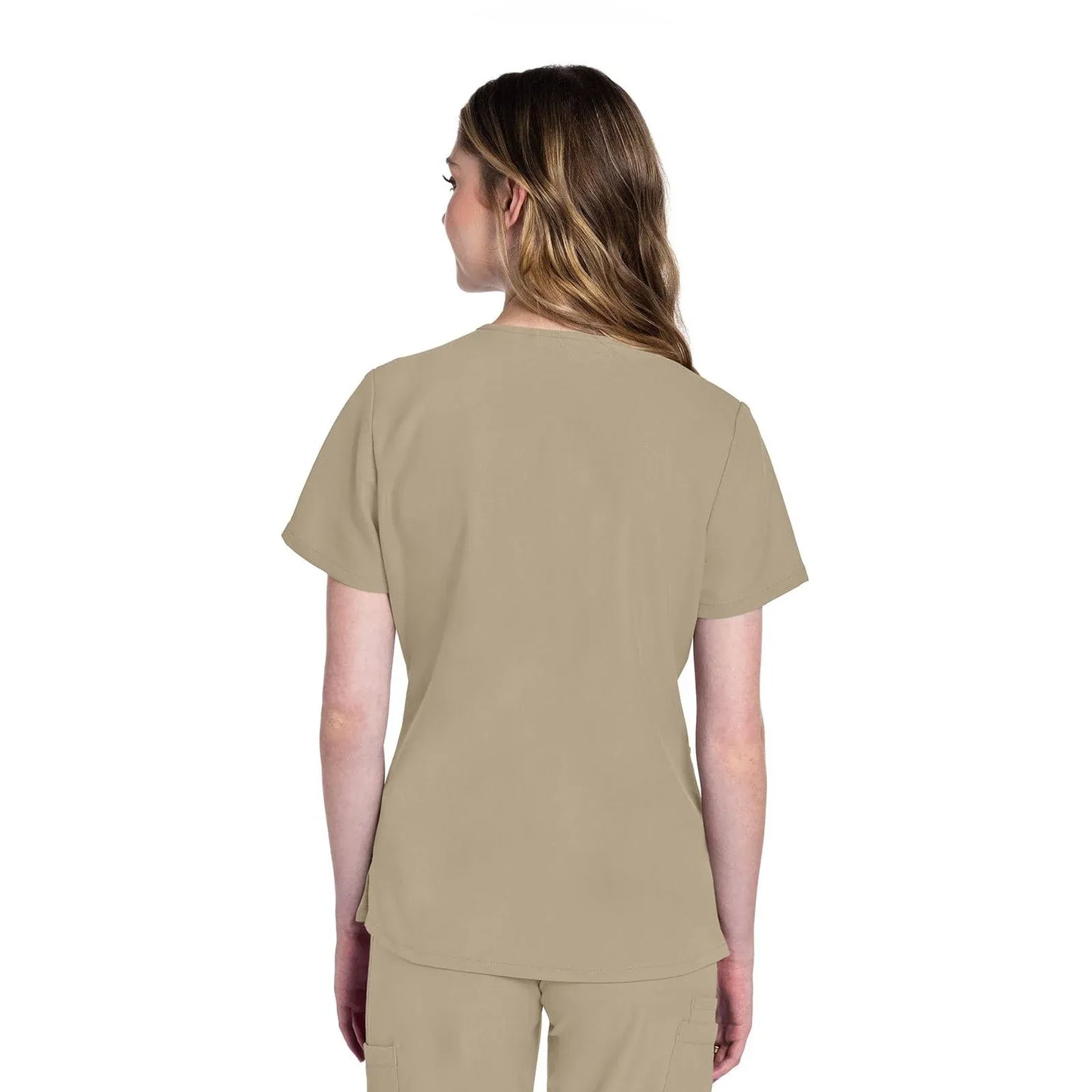 Cherokee Originals Ultra CK953A City V-Neck Scrubs Top Women Khaki