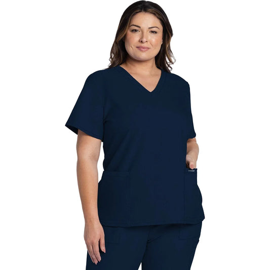 Cherokee Originals Ultra CK953A City V-Neck Scrubs Top Women Navy