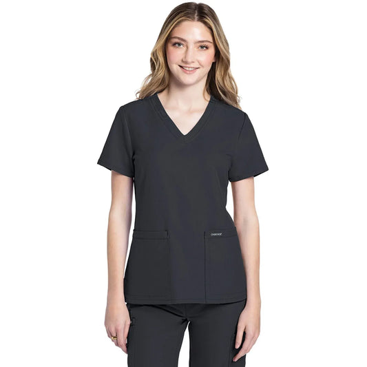 Cherokee Originals Ultra CK953A City V-Neck Scrubs Top Women Pewter