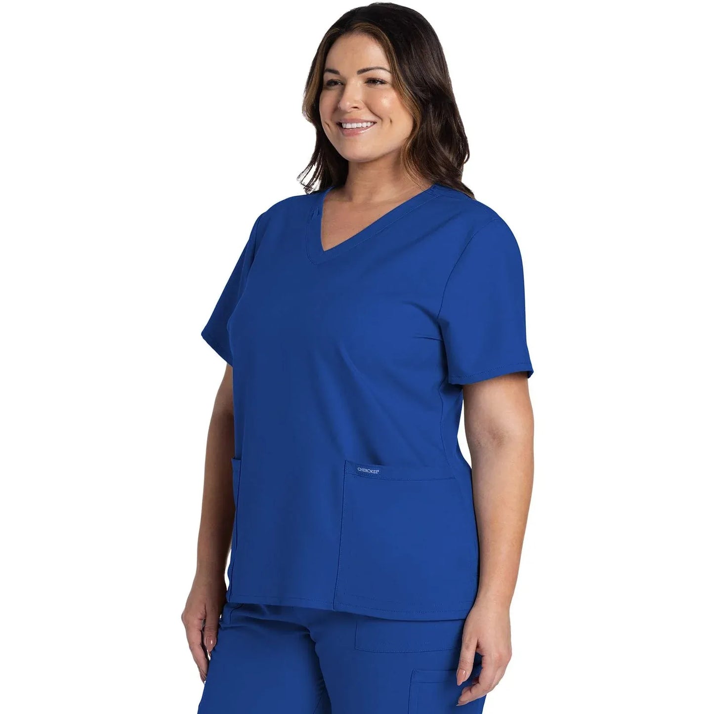Cherokee Originals Ultra CK953A City V-Neck Scrubs Top Women Royal