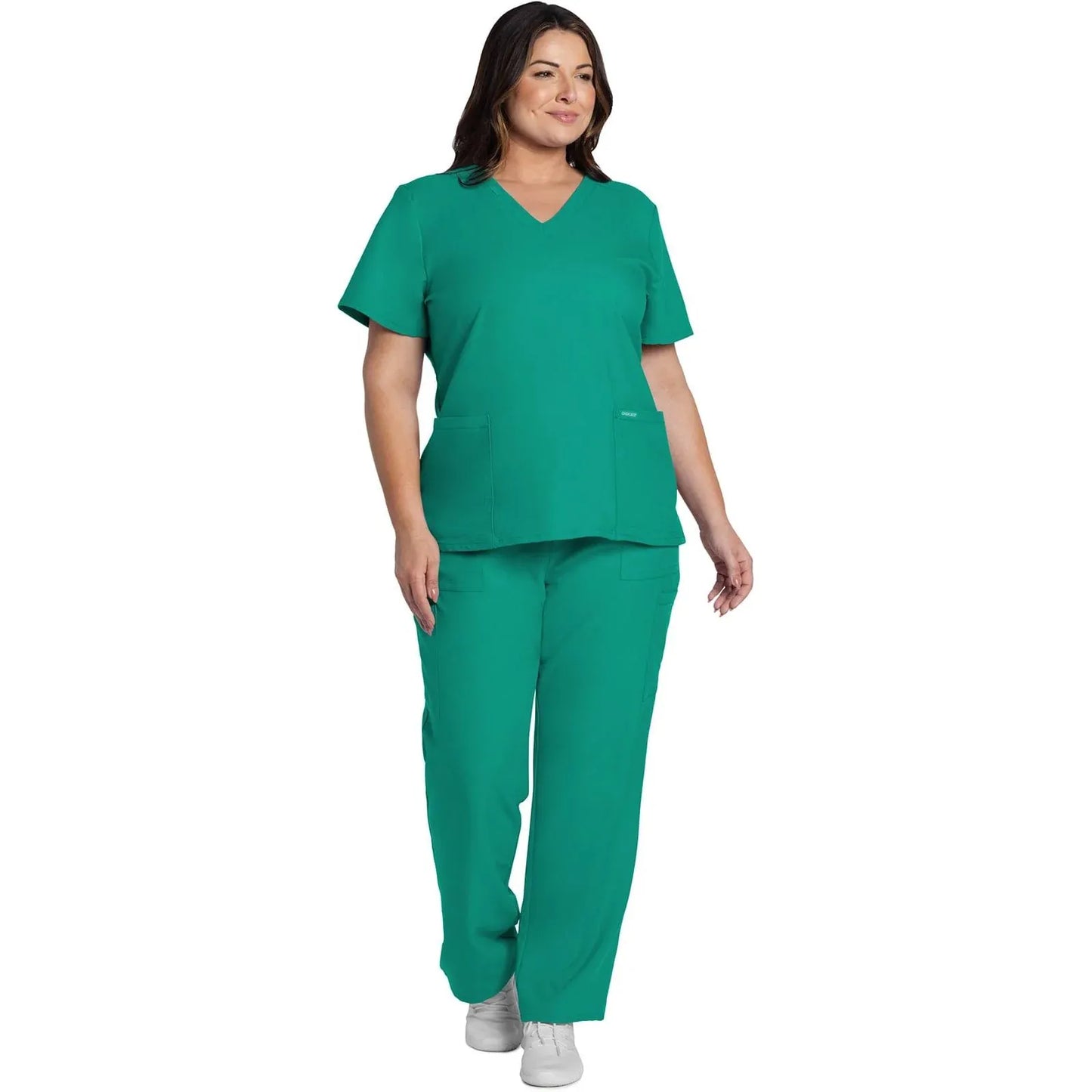 Cherokee Originals Ultra CK953A City V-Neck Scrubs Top Women Teal Blue