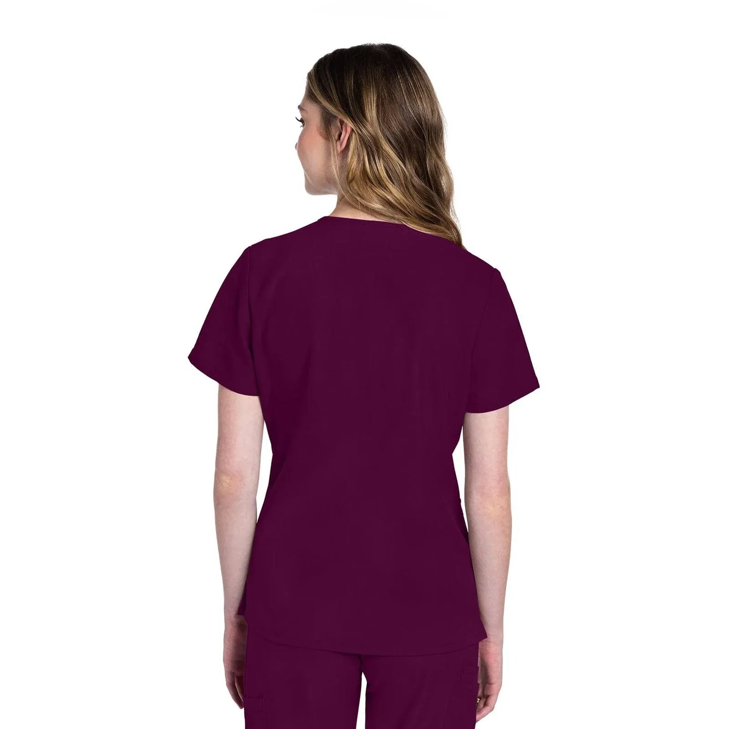 Cherokee Originals Ultra CK953A City V-Neck Scrubs Top Women Wine