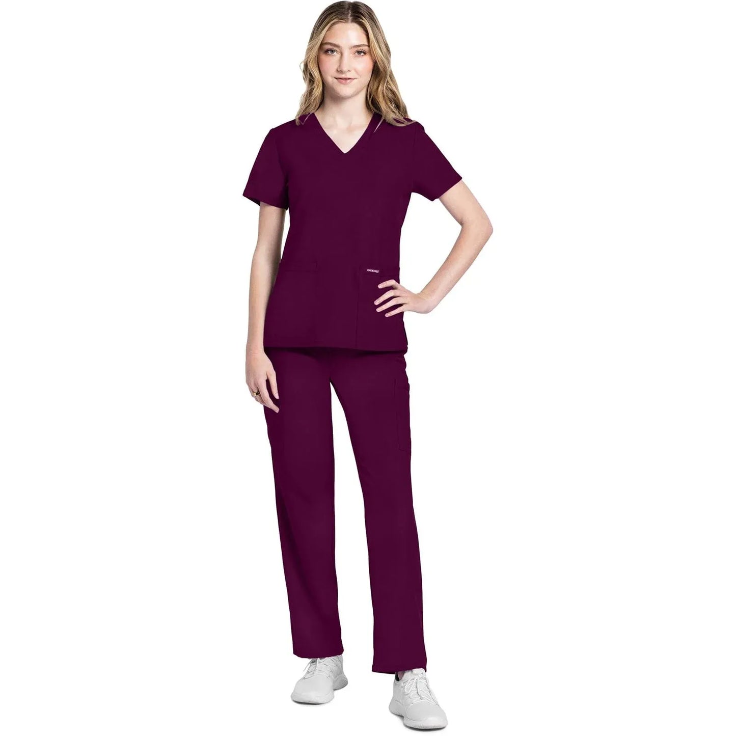 Cherokee Originals Ultra CK953A City V-Neck Scrubs Top Women Wine