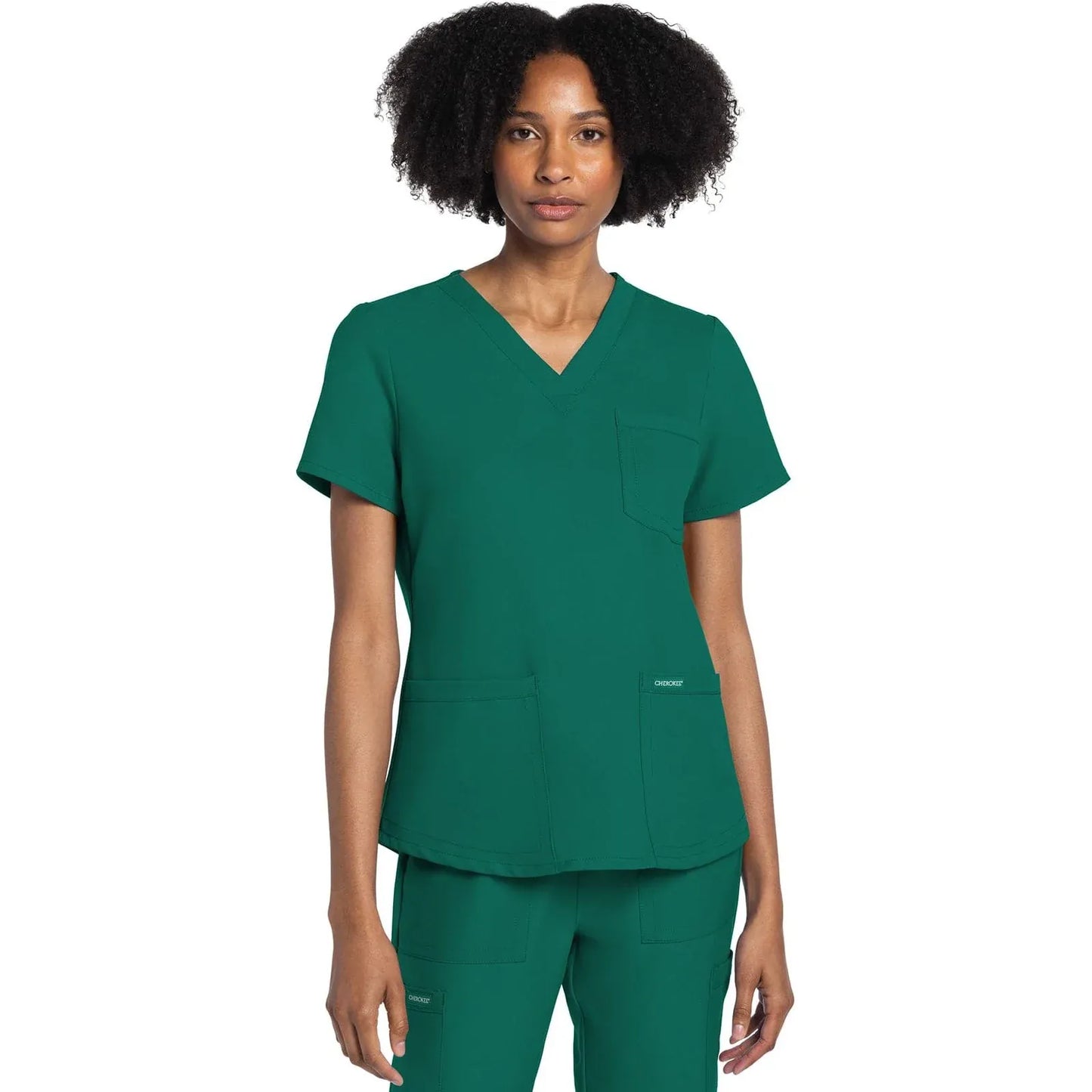 Cherokee Originals Ultra CK961A V-Neck Women Scrubs Top Hunter Green