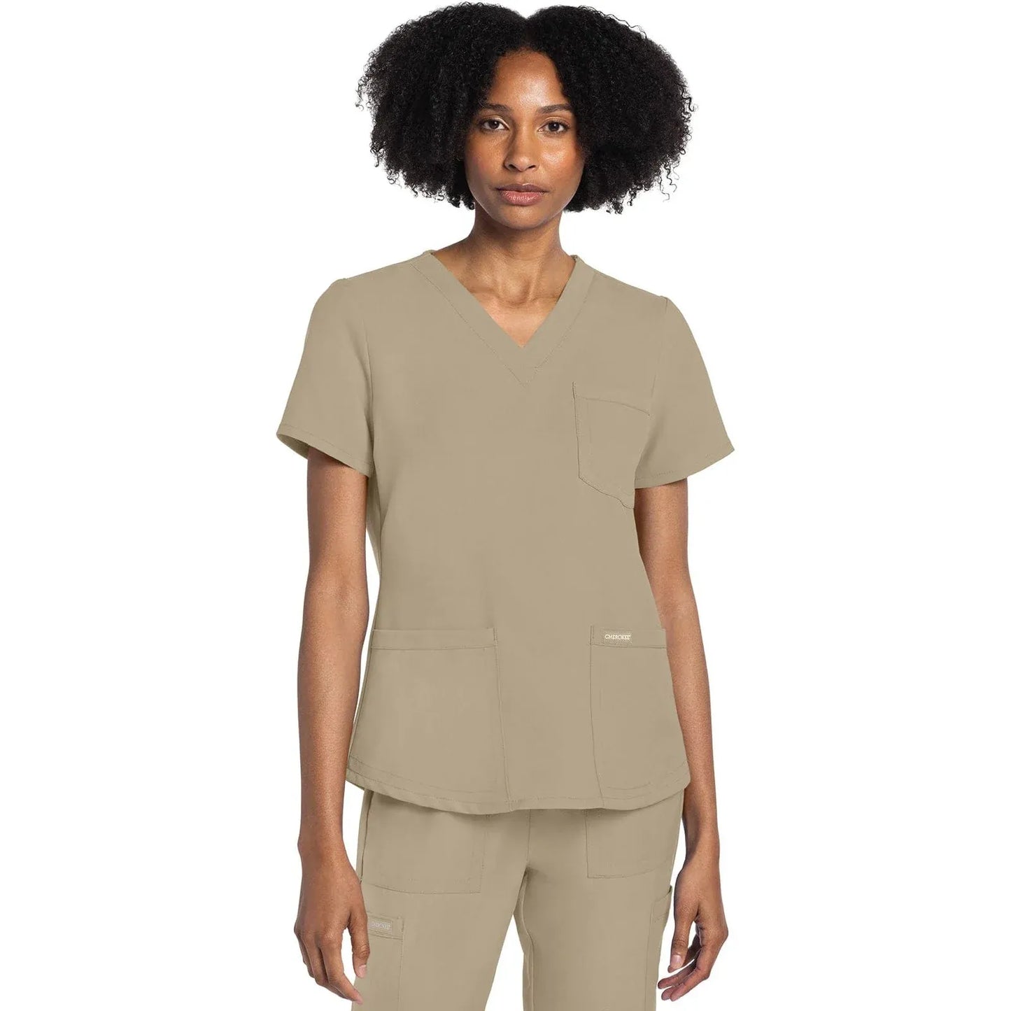 Cherokee Originals Ultra CK961A V-Neck Women Scrubs Top Khaki