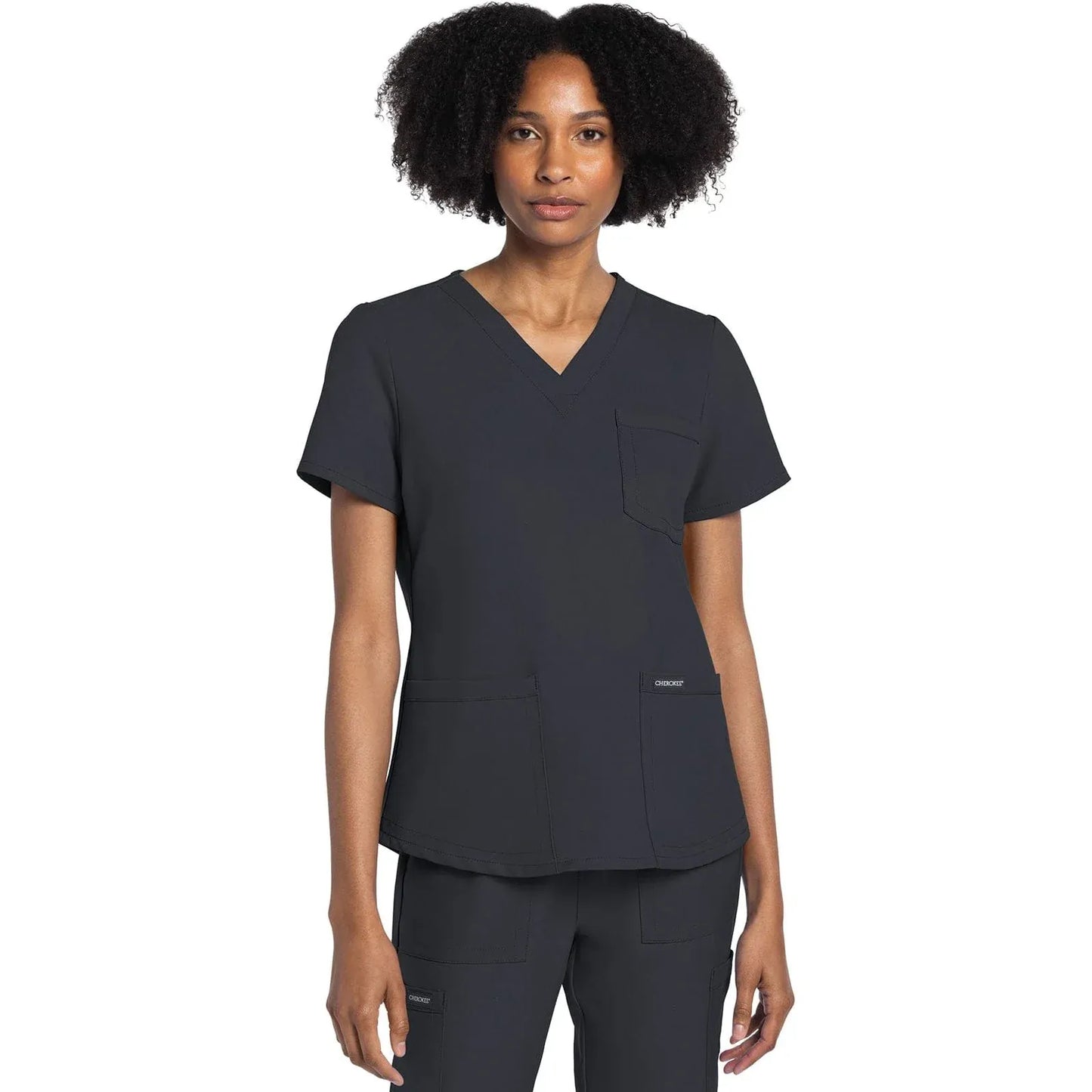 Cherokee Scrubs Top 5XL Cherokee Originals Ultra CK961A V-Neck Women Scrubs Top Pewter