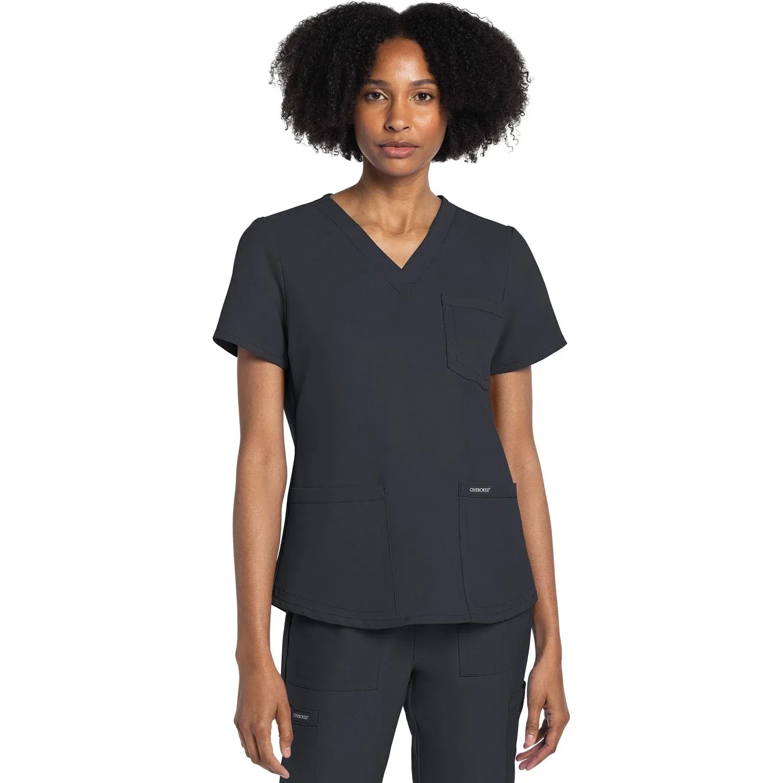 Cherokee Scrubs Top 5XL Cherokee Originals Ultra CK961A V-Neck Women Scrubs Top Pewter