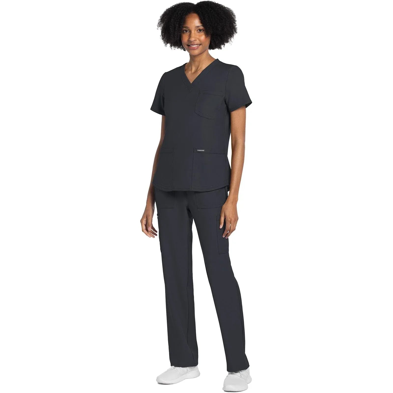 Cherokee Scrubs Top Cherokee Originals Ultra CK961A V-Neck Women Scrubs Top Pewter