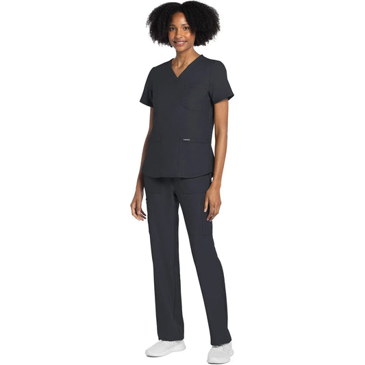 Cherokee Scrubs Top Cherokee Originals Ultra CK961A V-Neck Women Scrubs Top Pewter