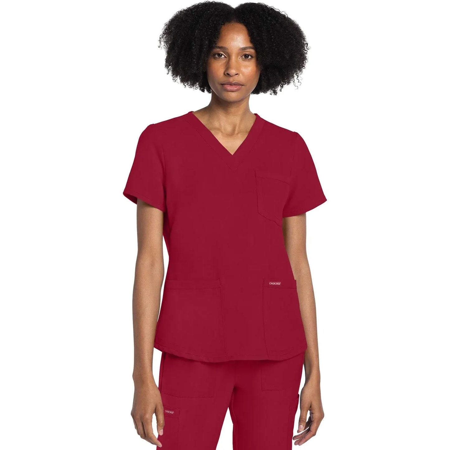 Cherokee Originals Ultra CK961A V-Neck Women Scrubs Top Red