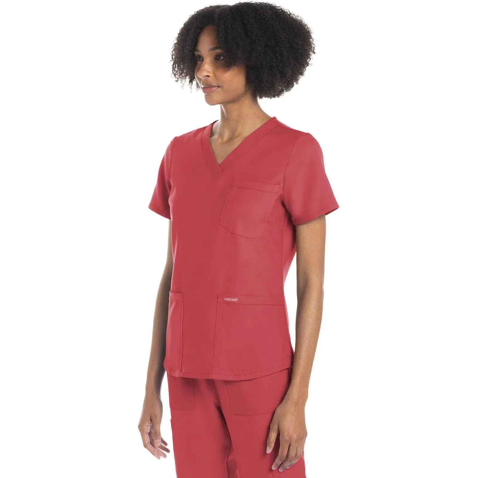 Cherokee Scrubs Top Cherokee Originals Ultra CK961A V-Neck Women Scrubs Top Spiced Coral