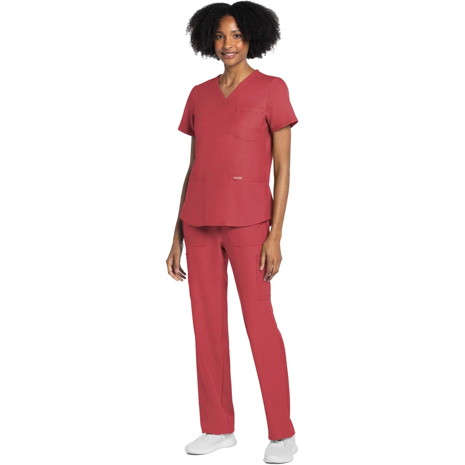 Cherokee Scrubs Top Cherokee Originals Ultra CK961A V-Neck Women Scrubs Top Spiced Coral