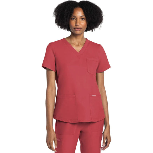Cherokee Scrubs Top 3XL Cherokee Originals Ultra CK961A V-Neck Women Scrubs Top Spiced Coral