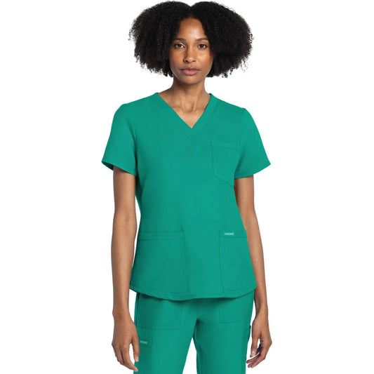 Cherokee Originals Ultra CK961A V-Neck Women Scrubs Top Teal Blue
