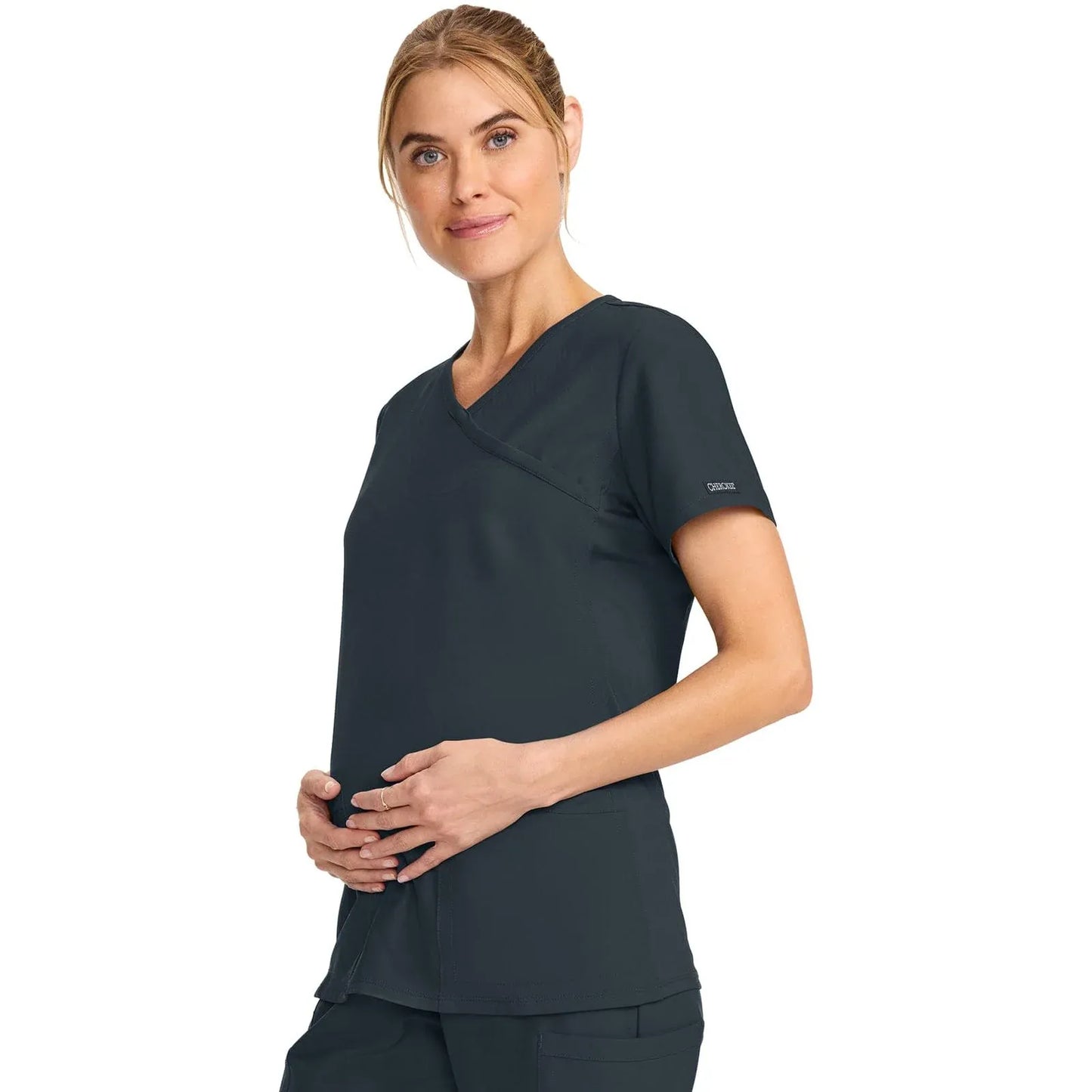 Cherokee Originals Ultra Maternity Scrubs Top CK701A Pewter