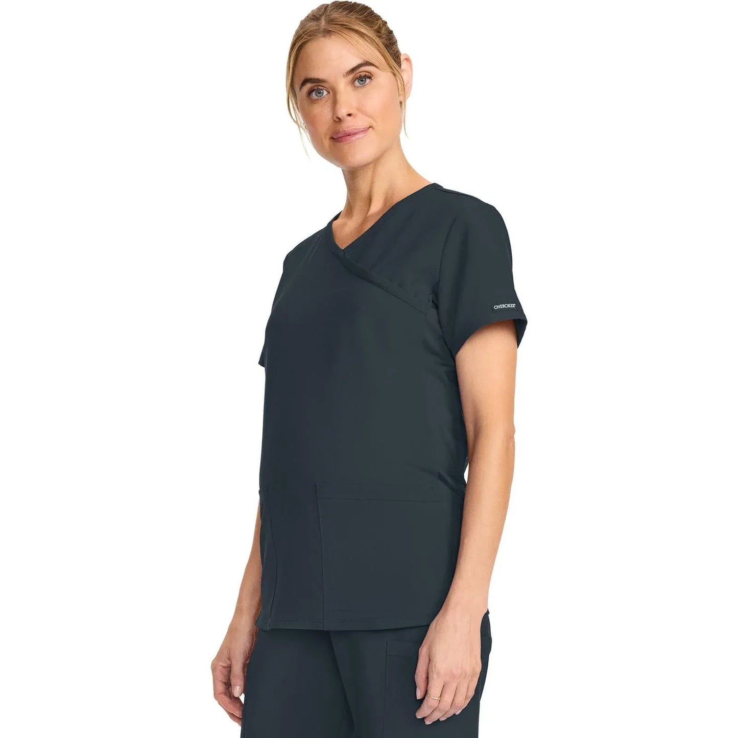 Cherokee Originals Ultra Maternity Scrubs Top CK701A Pewter