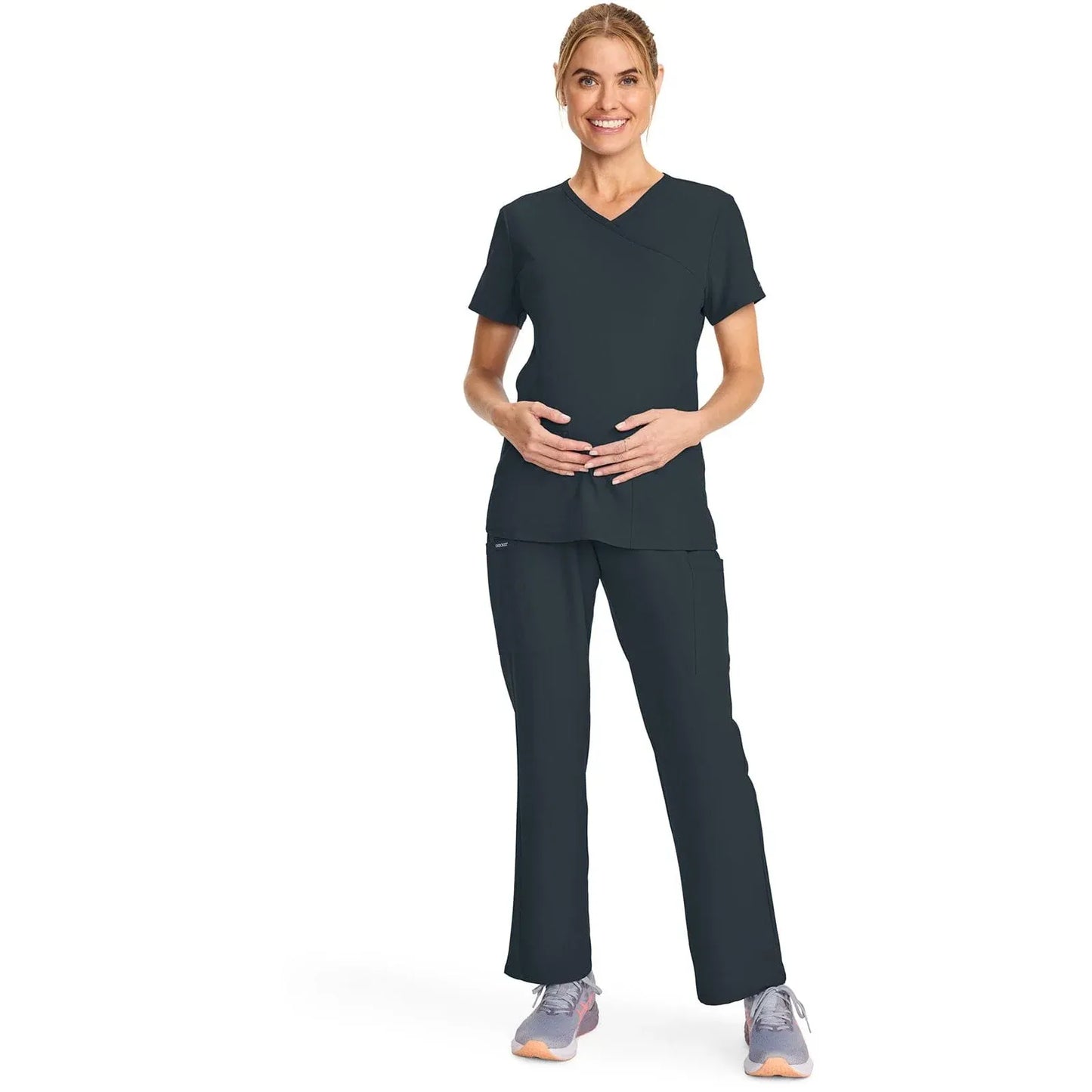 Cherokee Originals Ultra Maternity Scrubs Top CK701A Pewter