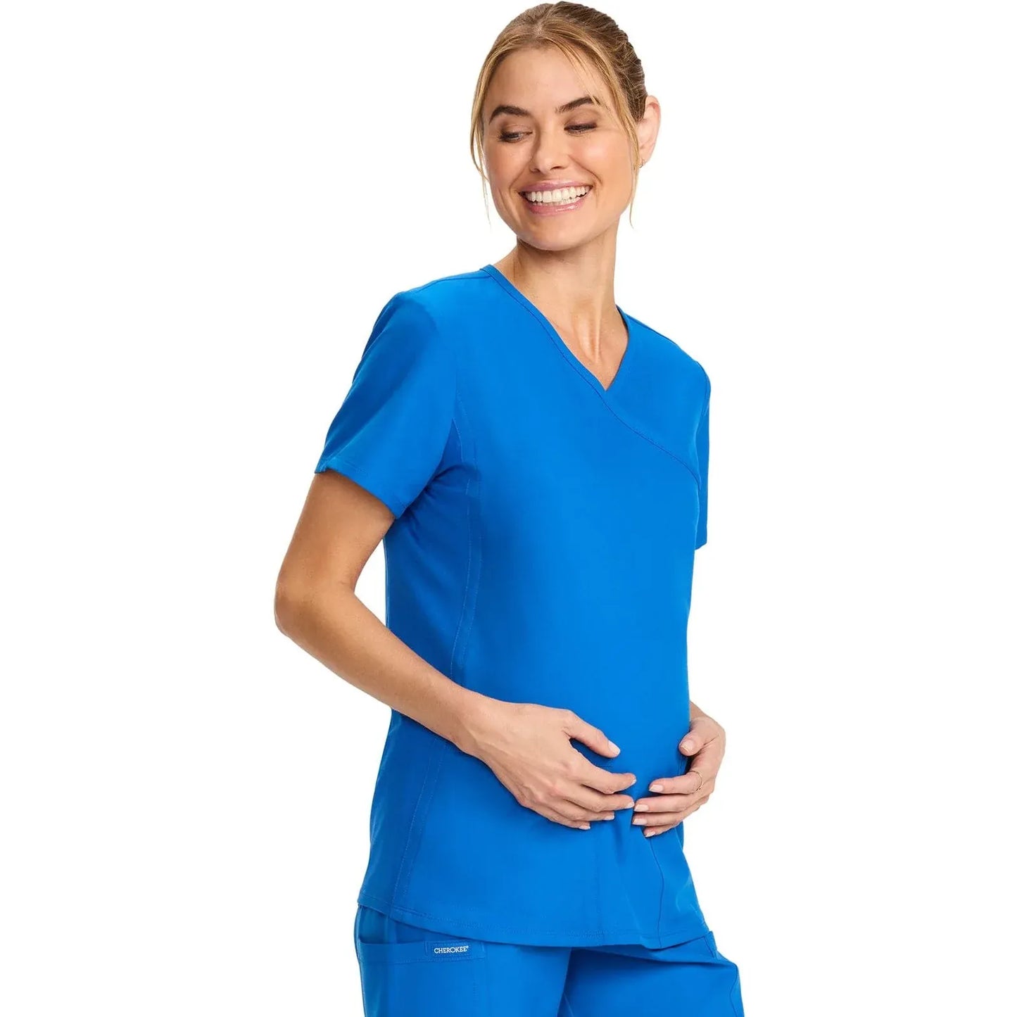 Cherokee Originals Ultra Maternity Scrubs Top CK701A Royal