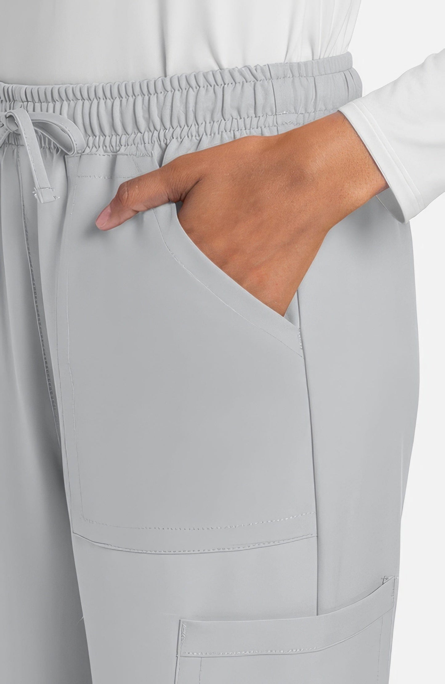 Cherokee Originals Ultra Scrubs CK272A Mid Rise Drawstring Trouser Cargo Pant Wo - GRY