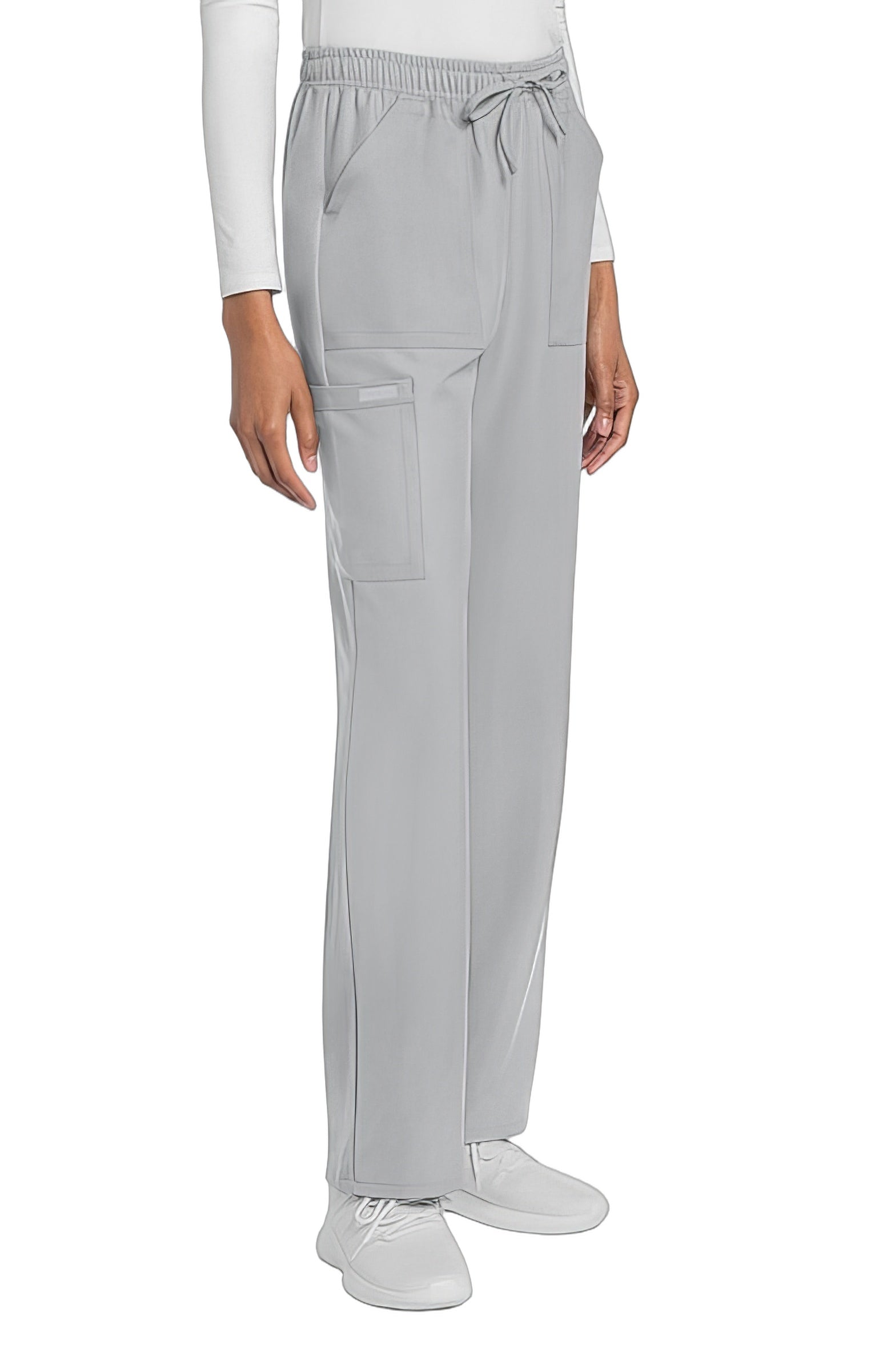 Cherokee Originals Ultra Scrubs CK272A Mid Rise Drawstring Trouser Cargo Pant Wo - GRY
