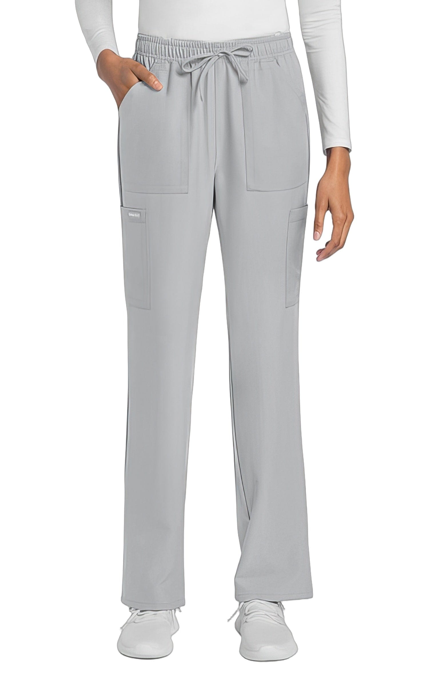 Cherokee Originals Ultra Scrubs CK272A Mid Rise Drawstring Trouser Cargo Pant Wo - GRY