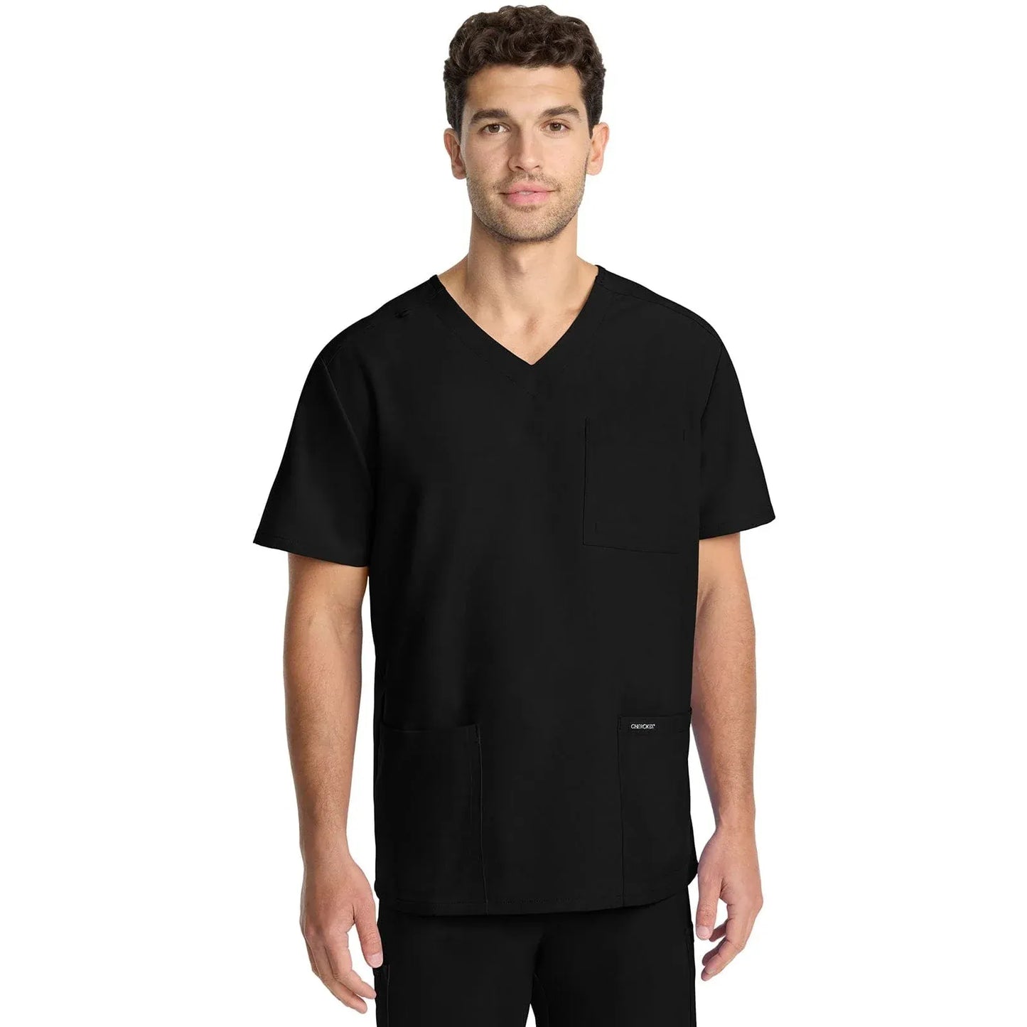 Cherokee Originals Ultra Scrubs CK783A Mens Tuck-in V-Neck Top Black