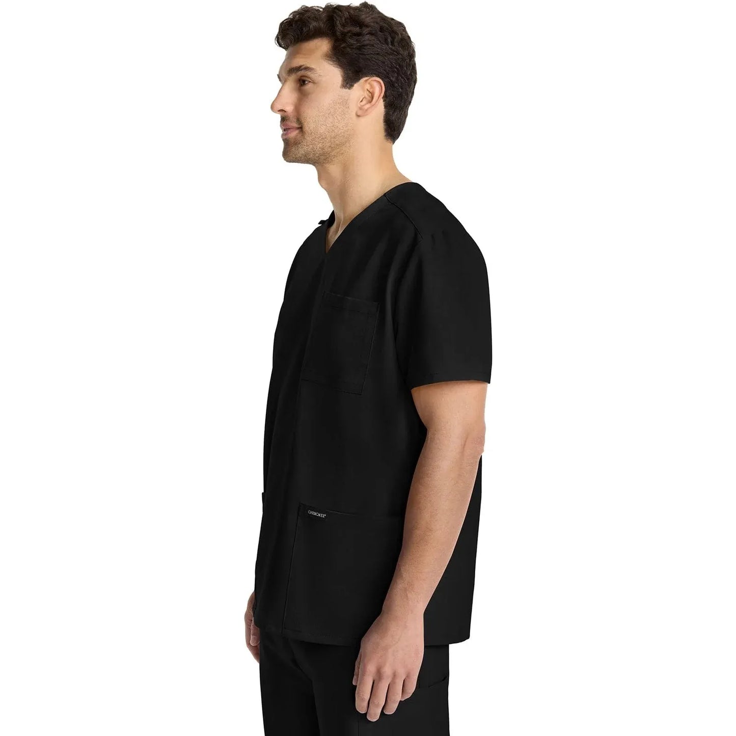 Cherokee Originals Ultra Scrubs CK783A Mens Tuck-in V-Neck Top Black