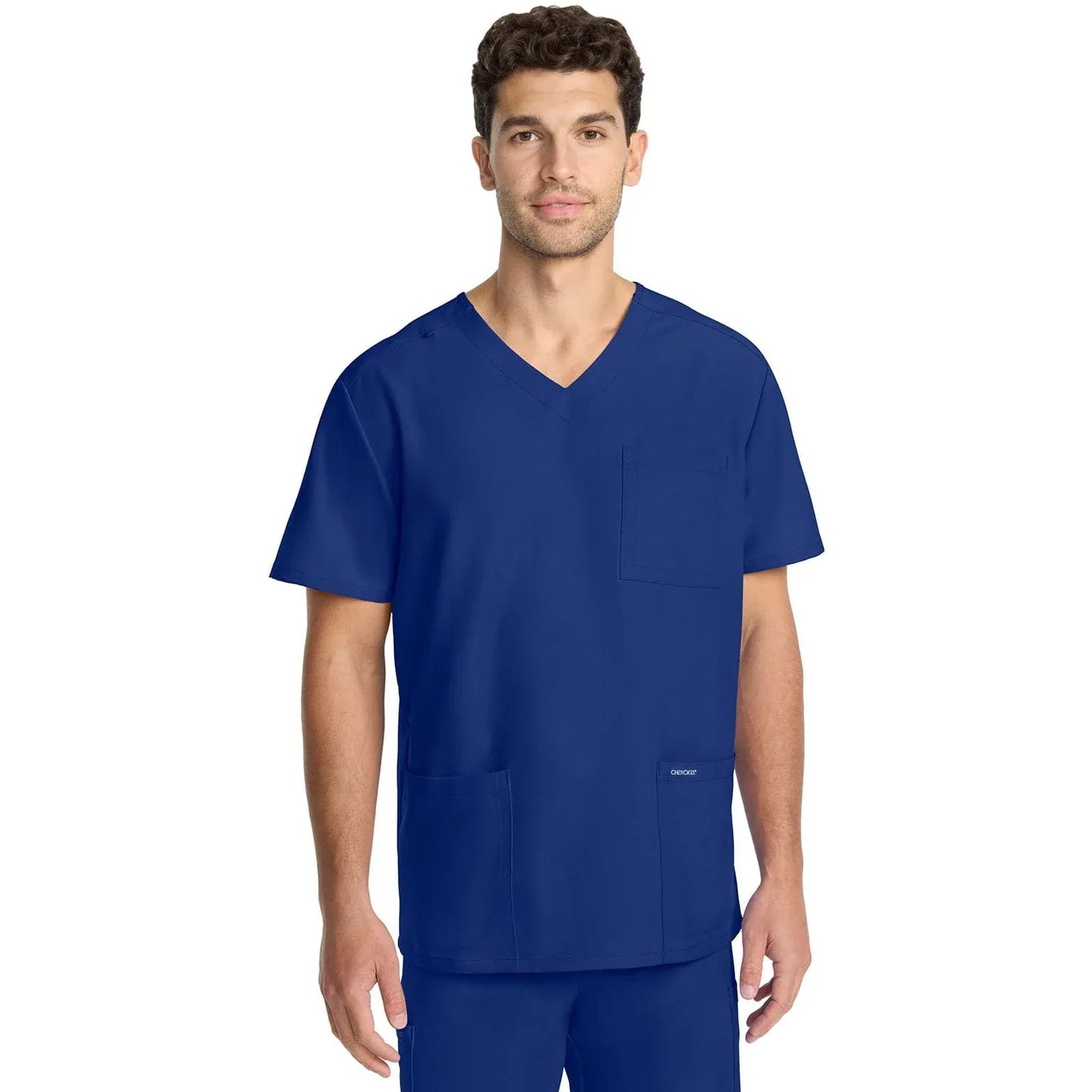 Cherokee Originals Ultra Scrubs CK783A Mens Tuck-in V-Neck Top Galaxy Blue