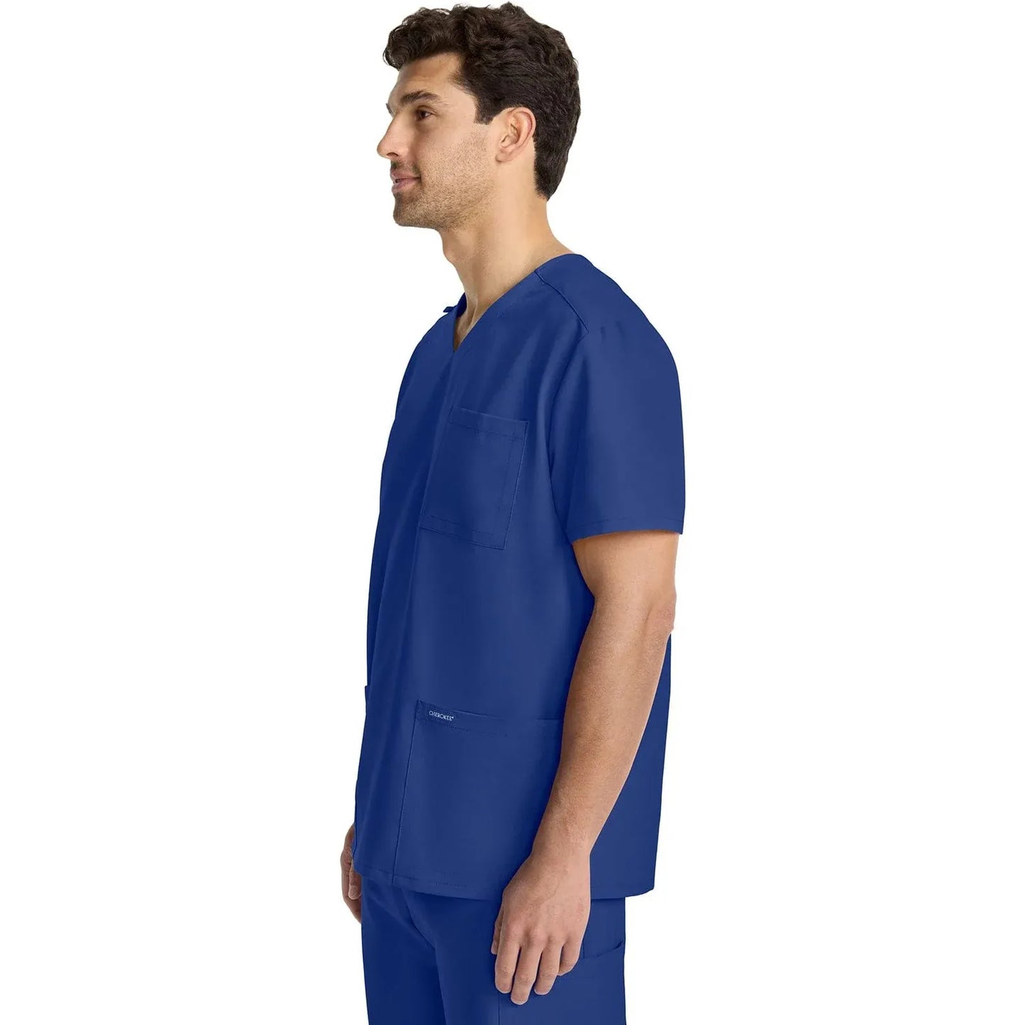 Cherokee Originals Ultra Scrubs CK783A Mens Tuck-in V-Neck Top Galaxy Blue