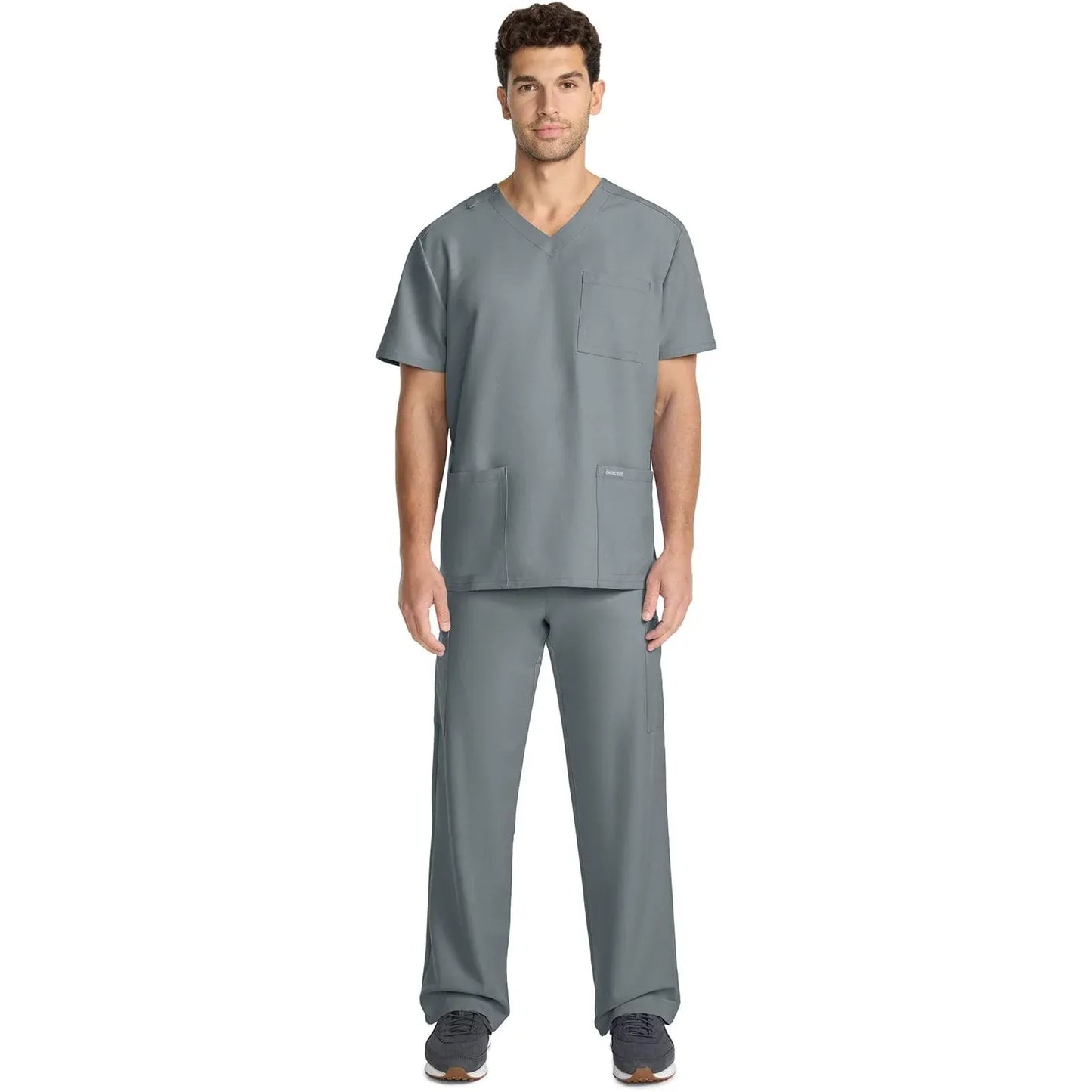 Cherokee Originals Ultra Scrubs CK783A Mens Tuck-in V-Neck Top Grey