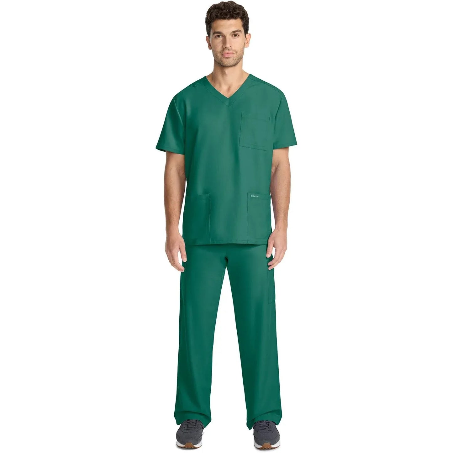 Cherokee Originals Ultra Scrubs CK783A Mens Tuck-in V-Neck Top Hunter Green