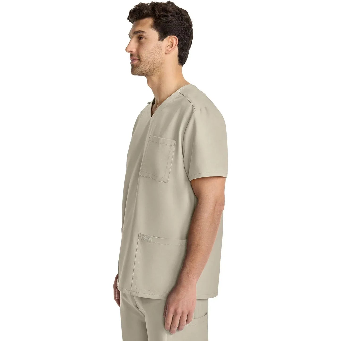 Cherokee Originals Ultra Scrubs CK783A Mens Tuck-in V-Neck Top Khaki