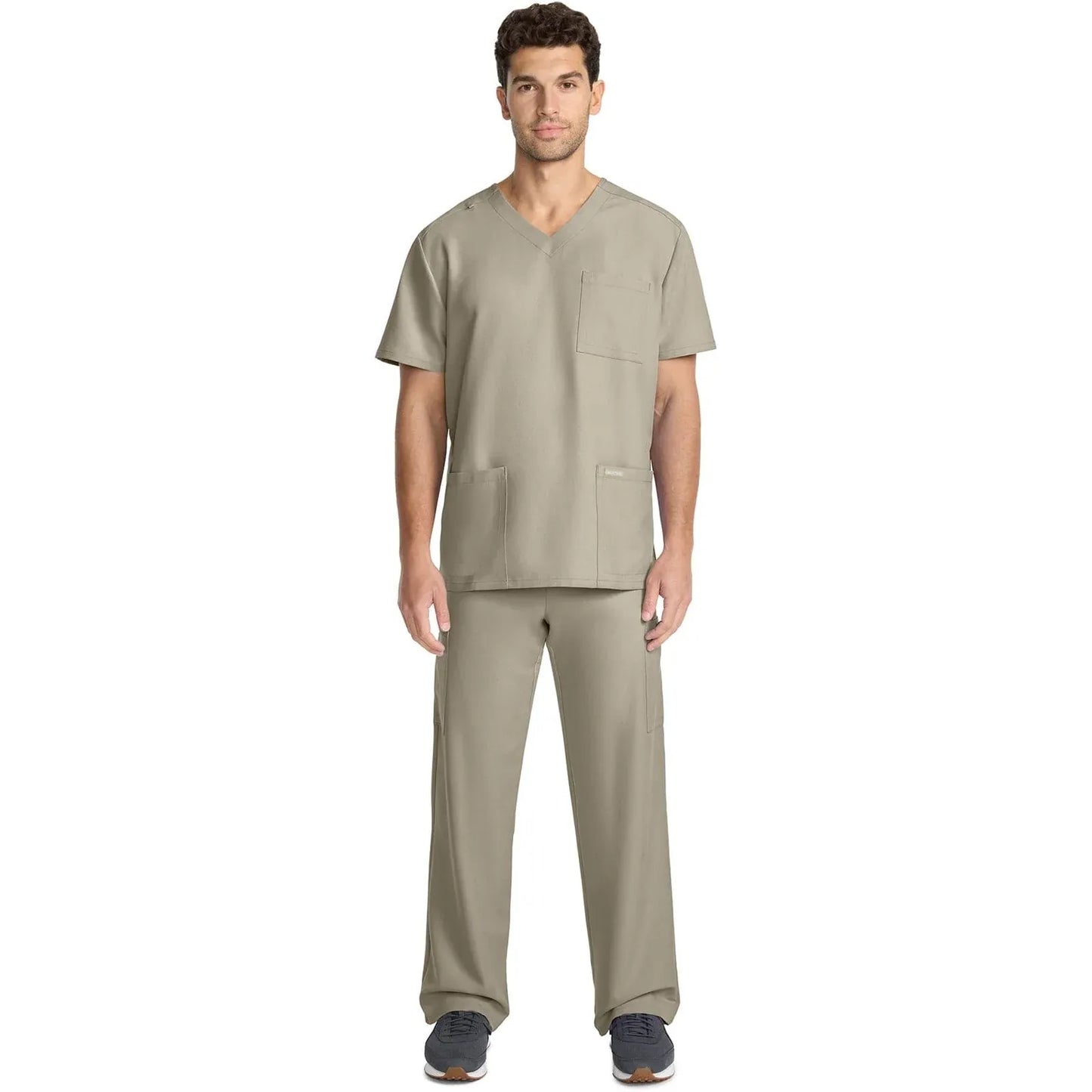 Cherokee Originals Ultra Scrubs CK783A Mens Tuck-in V-Neck Top Khaki