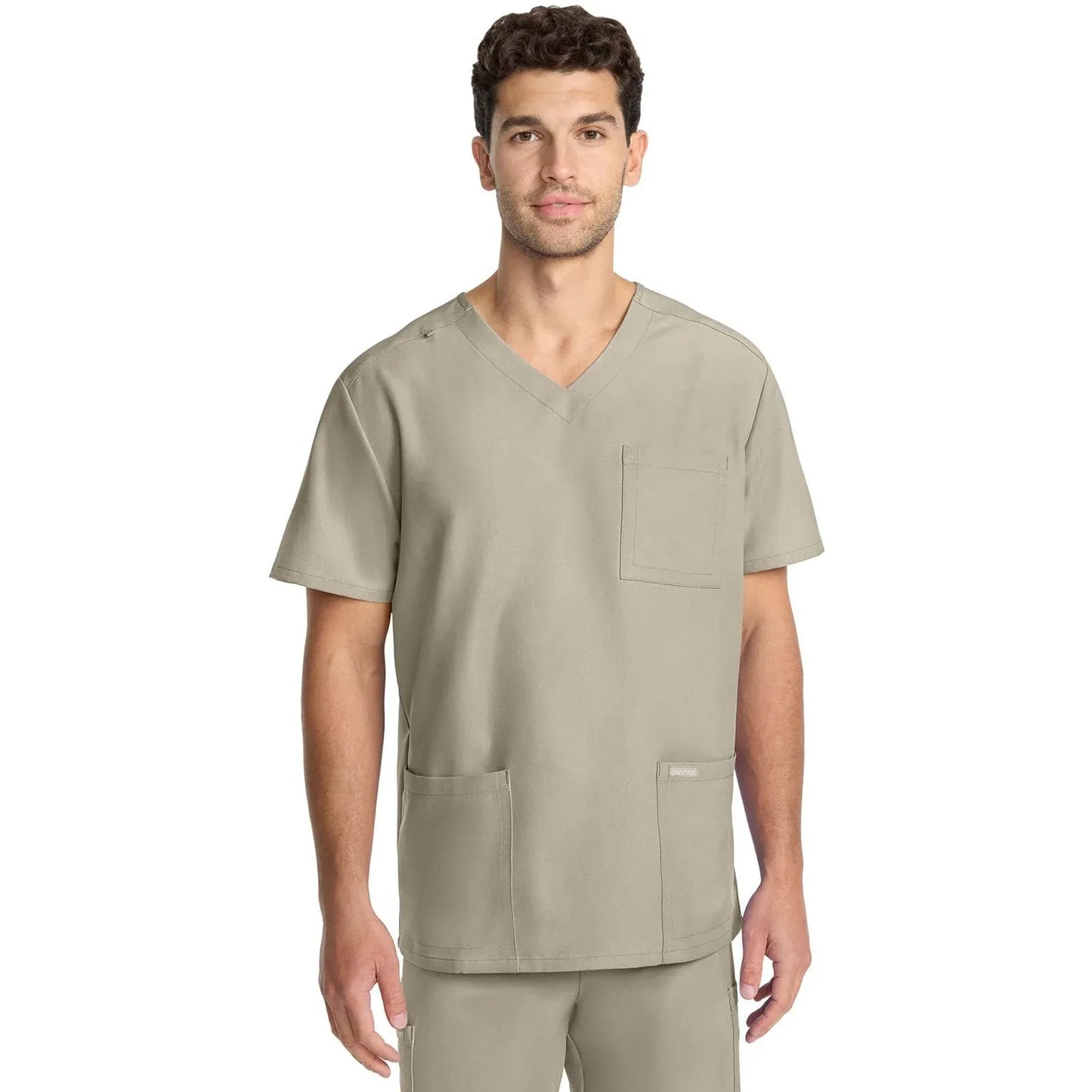 Cherokee Originals Ultra Scrubs CK783A Mens Tuck-in V-Neck Top Khaki