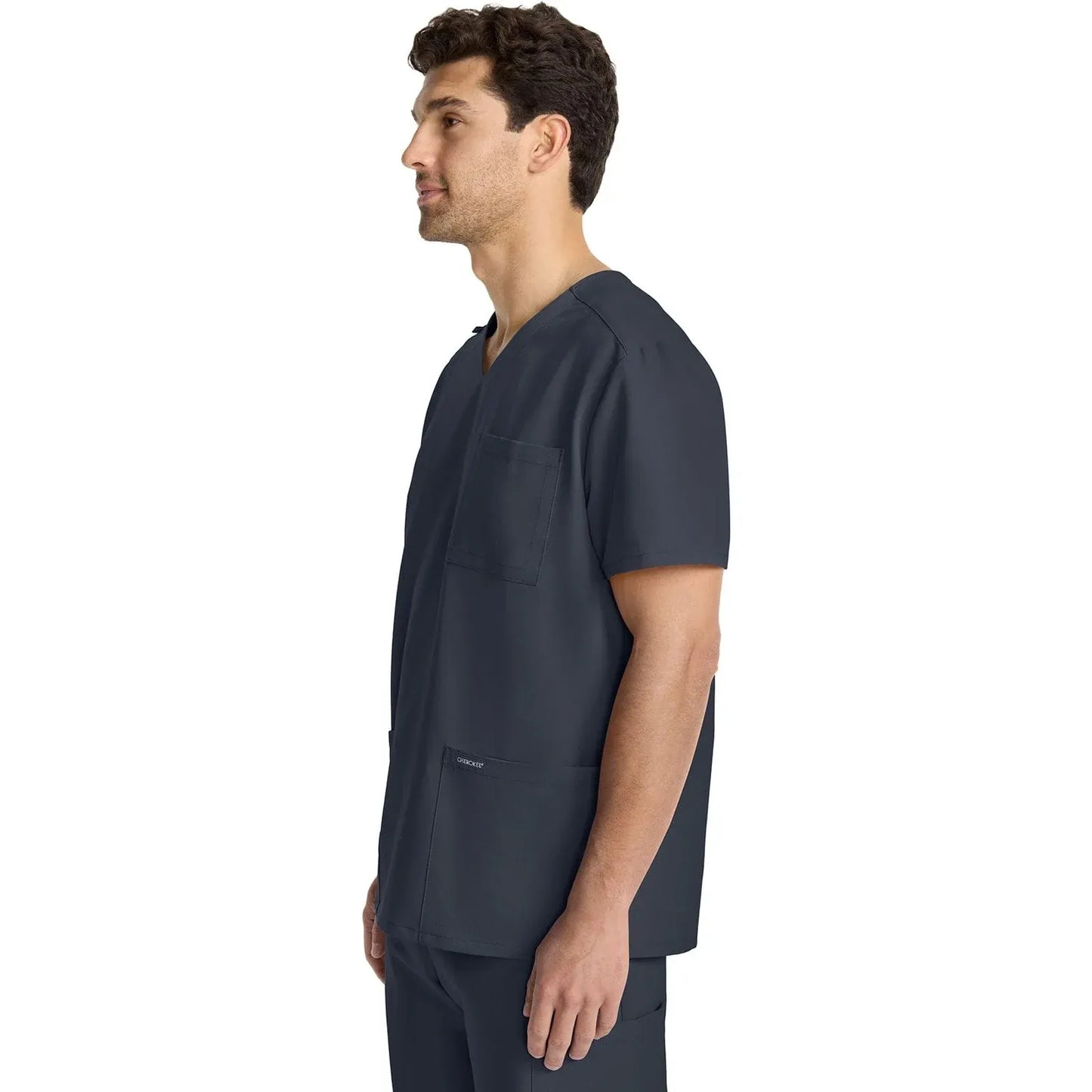 Cherokee Originals Ultra Scrubs CK783A Mens Tuck-in V-Neck Top Pewter