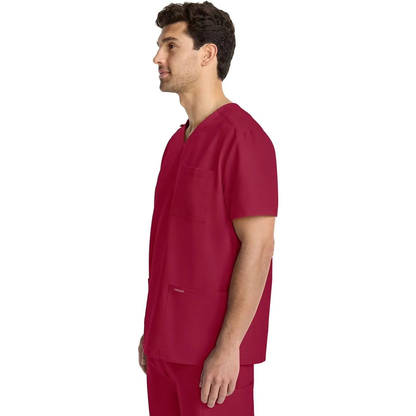 Cherokee Originals Ultra Scrubs CK783A Mens Tuck-in V-Neck Top Red