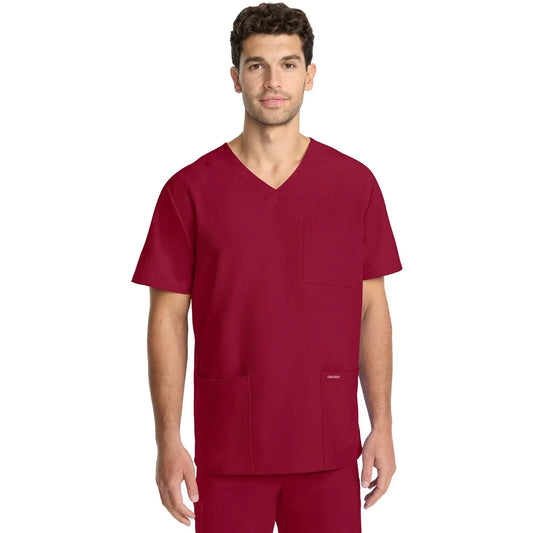 Cherokee Originals Ultra Scrubs CK783A Mens Tuck-in V-Neck Top Red