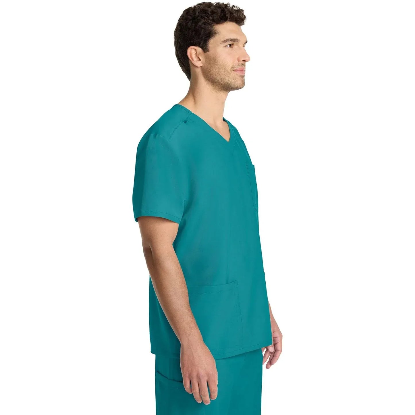 Cherokee Originals Ultra Scrubs CK783A Mens Tuck-in V-Neck Top Teal Blue