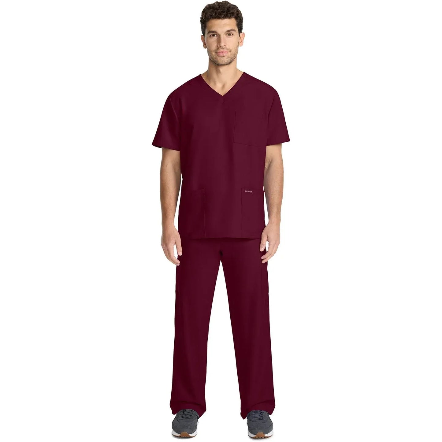 Cherokee Originals Ultra Scrubs CK783A Mens Tuck-in V-Neck Top Wine