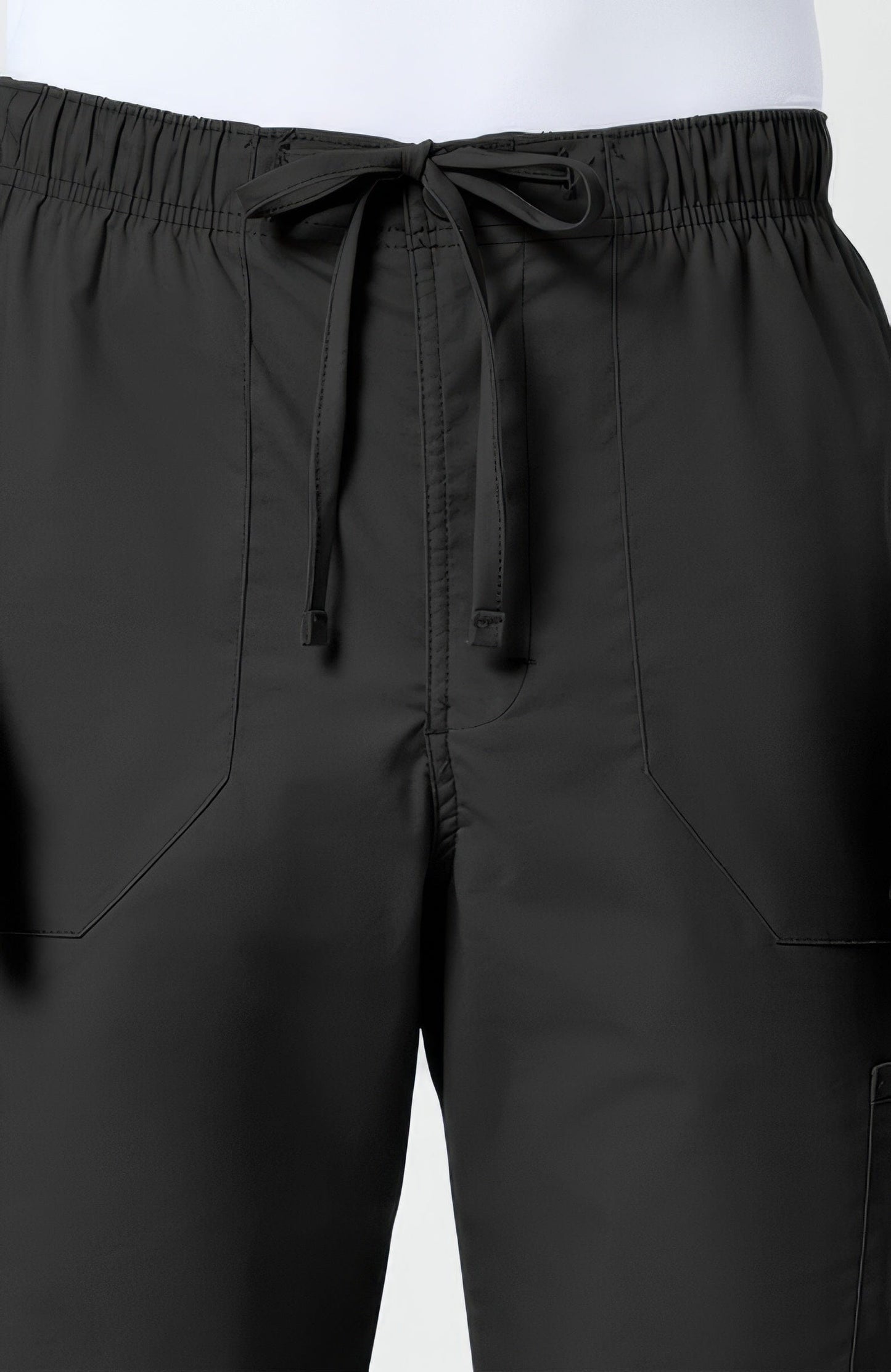 Cherokee Workwear Professionals WW190 Scrubs Pants Men's Tapered Leg Drawstring Cargo Black - BLK