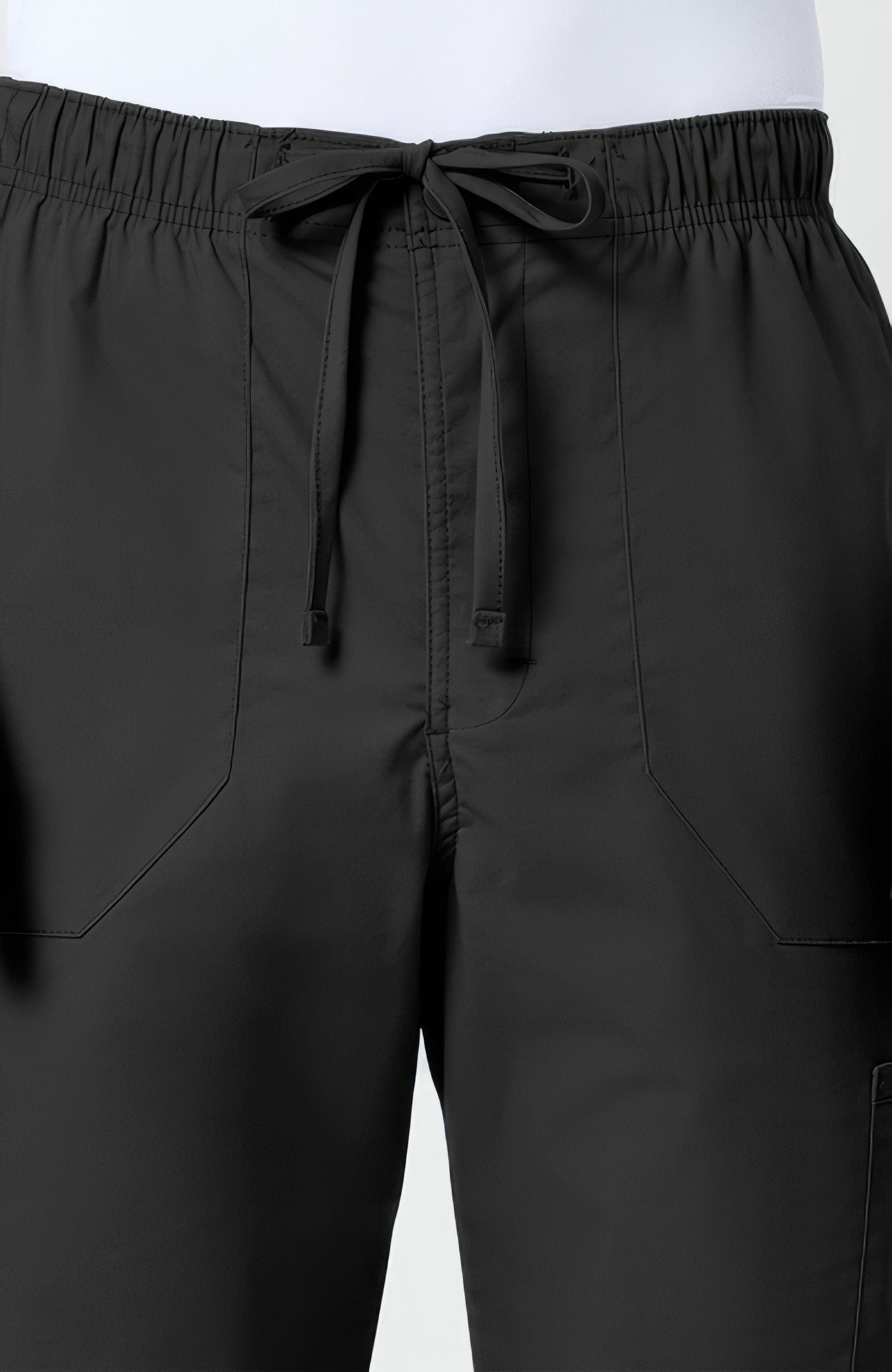 Cherokee Workwear Professionals WW190 Scrubs Pants Men's Tapered Leg Drawstring Cargo Black - BLK