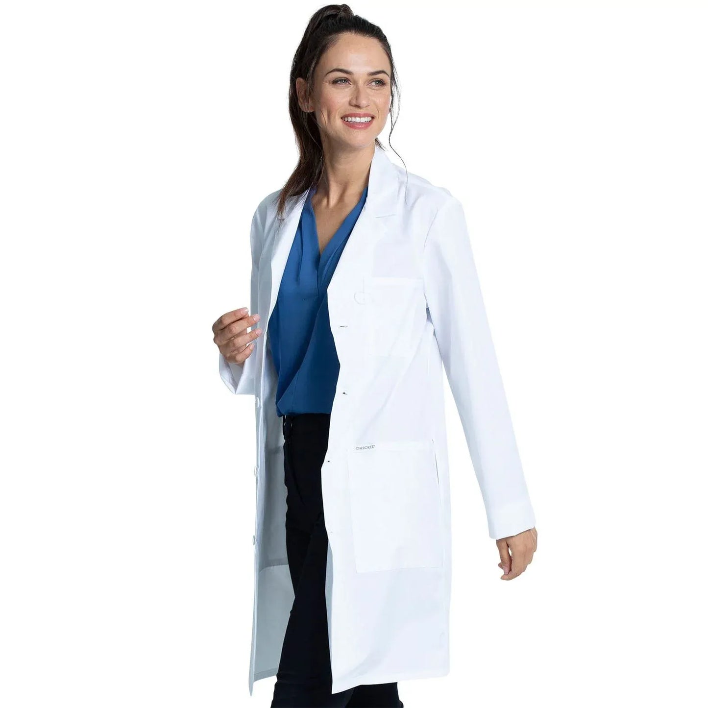 Cherokee Project Lab CK460 – Unisex 38" Lab Coat in White