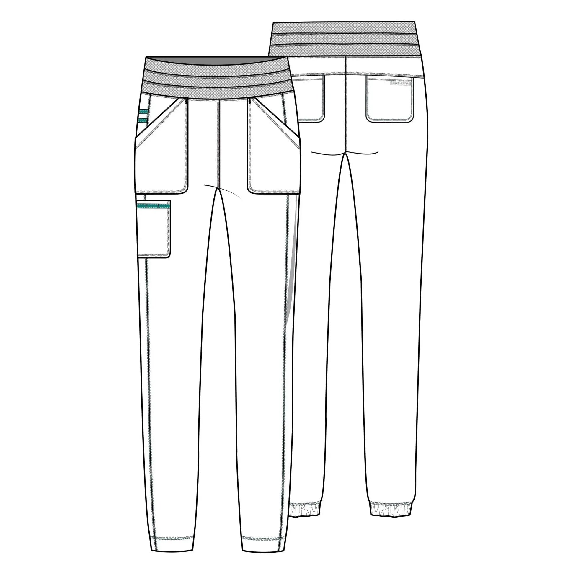 Cherokee Scrubs Pants Cherokee Revolution WW011 Jogger Scrubs Pant Women Teal Blue
